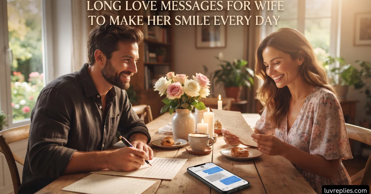 Long Love Messages for Wife to Make Her Smile Every Day