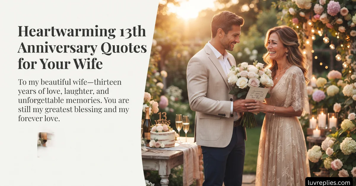 Heartwarming 13th Anniversary Quotes for Your Wife