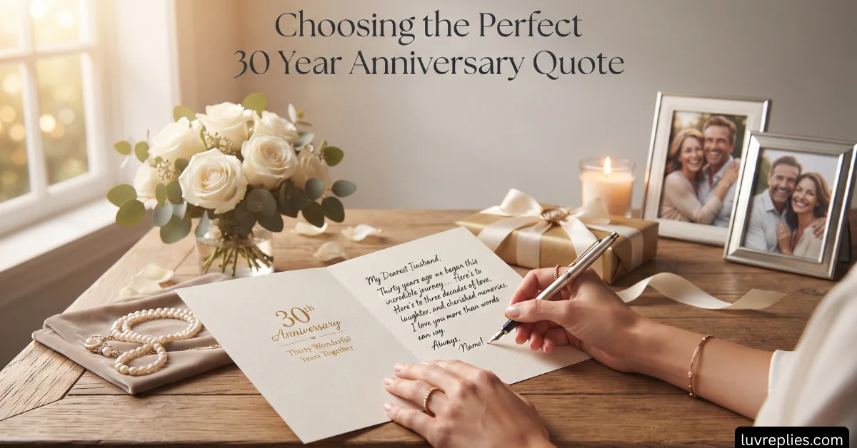 Choosing the Perfect 30 Year Anniversary Quote
