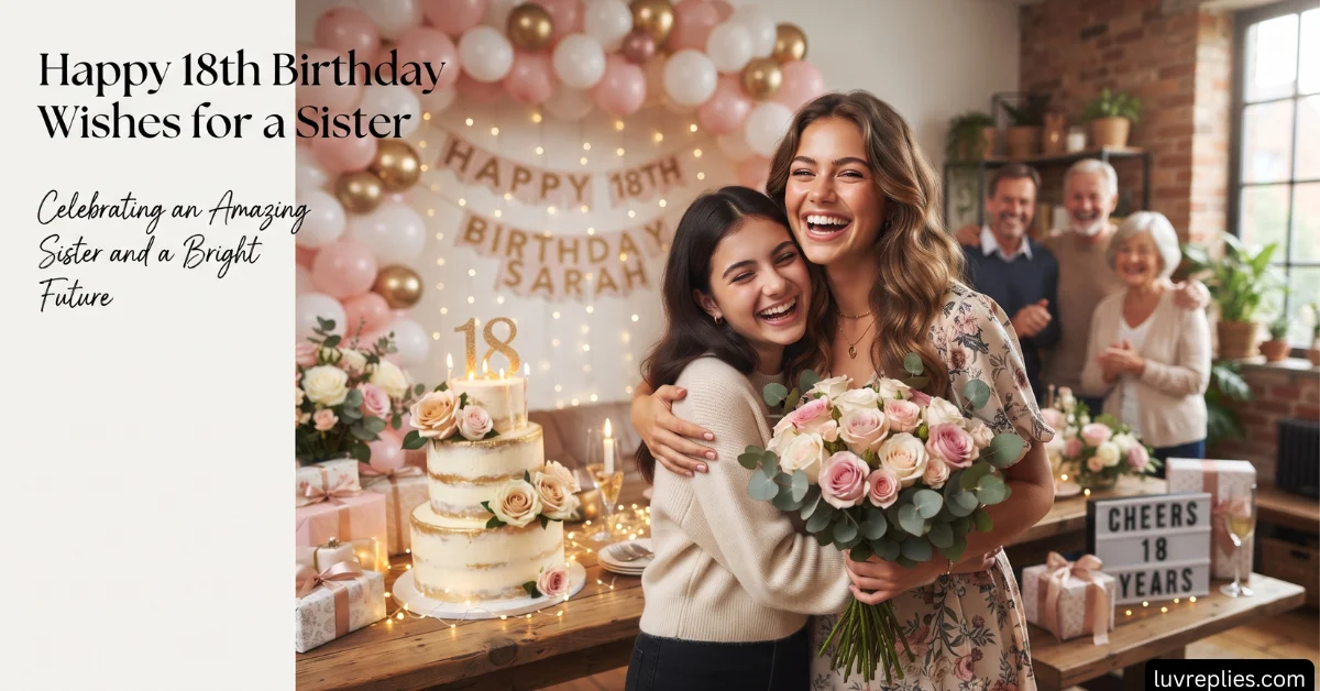Happy 18th Birthday Wishes for a Sister