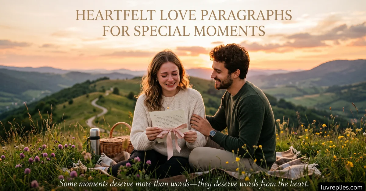 Heartfelt Love Paragraphs for Special Moments