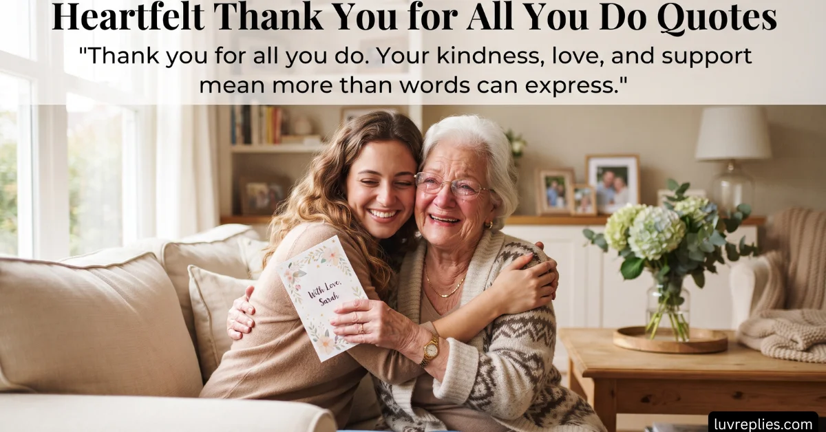 Heartfelt Thank You for All You Do Quotes