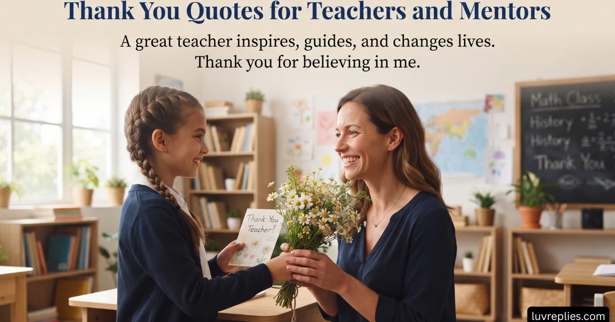 Thank You Quotes for Teachers and Mentors