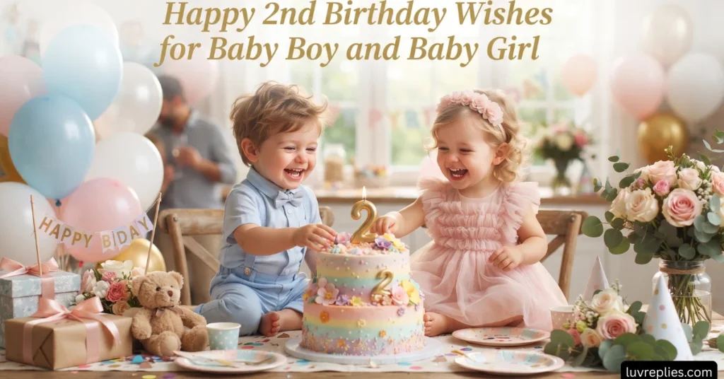 Happy 2nd Birthday Wishes for Baby Boy and Baby Girl